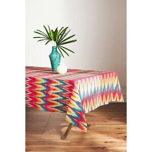 New Anthropologie Les Ottomans Tablecloth 98 x 59 $159 Cotton Hand Crafted Color